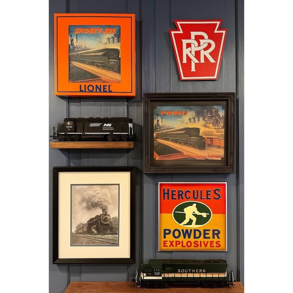 Vintage Pennsylvania Railroad Power Steam Locomotive Framed Print Train Art